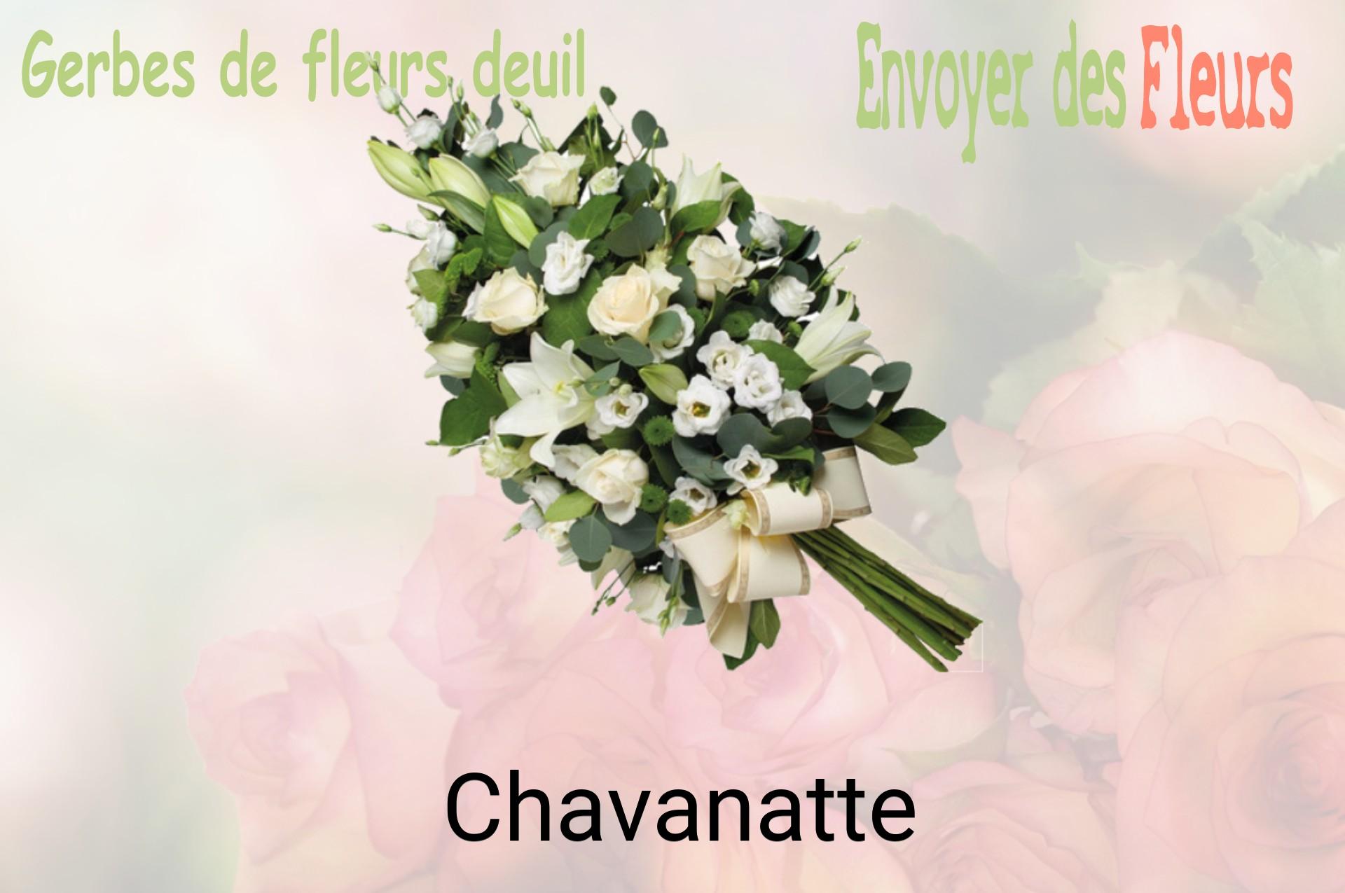 Gerbe de fleurs de deuil livrée à Chavanatte